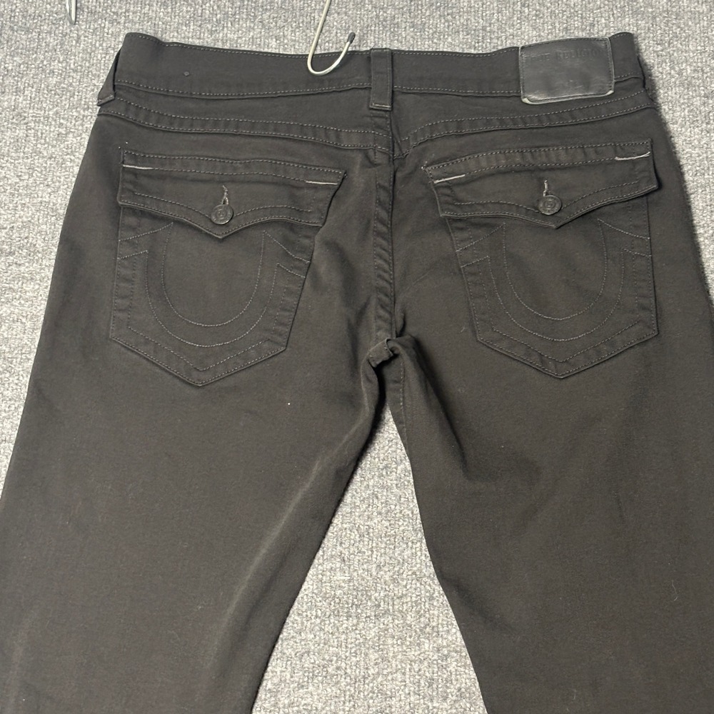 True Religion Jeans Mens 34 Black Geno Relaxed Slim Fit Stretch Denim Pants - Picture 10 of 16